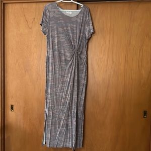 Camo dress with knot accent in front